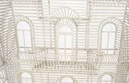 53" Tall  c1960s Very Fine Wall Wire Sculpture of Castle House Architecture