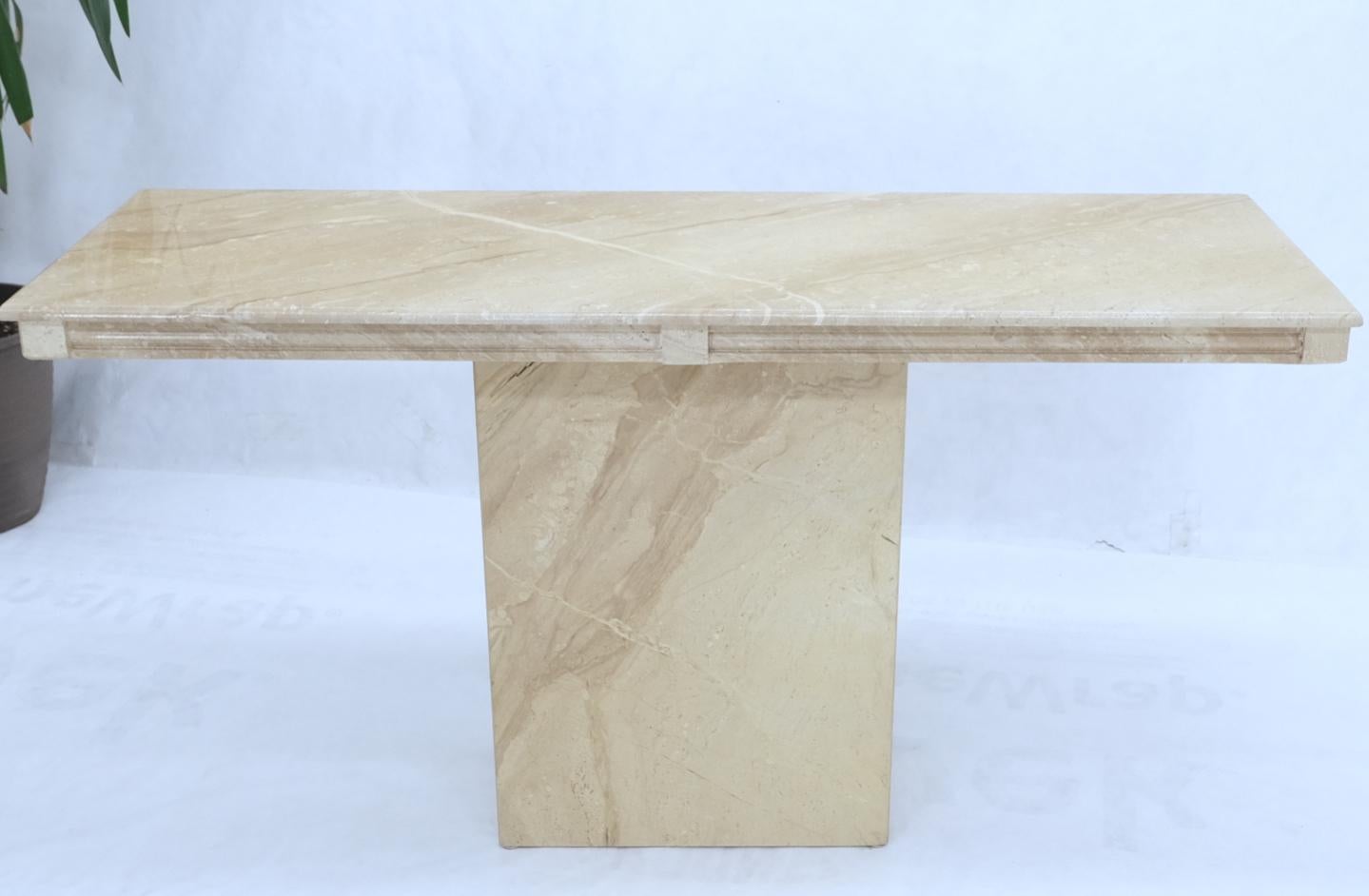 EstablishedLines Polished Travertine Five Feet Long Wall Console Sofa Table