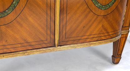 EstablishedLines Adams Style Paint Decorated Sideboard Credenza Two Door Cabinet Satin Wood MINT!