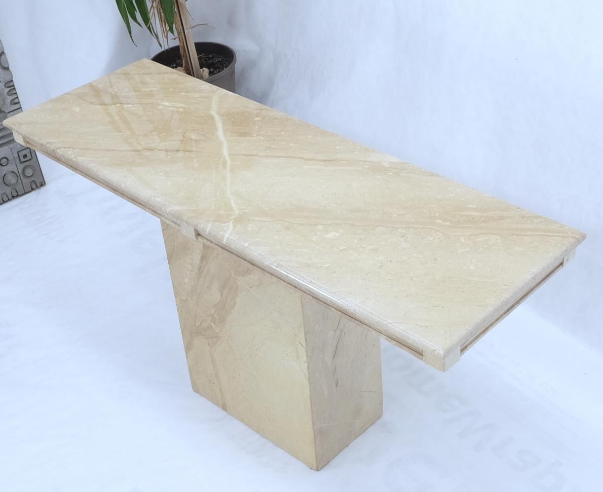 EstablishedLines Polished Travertine Five Feet Long Wall Console Sofa Table