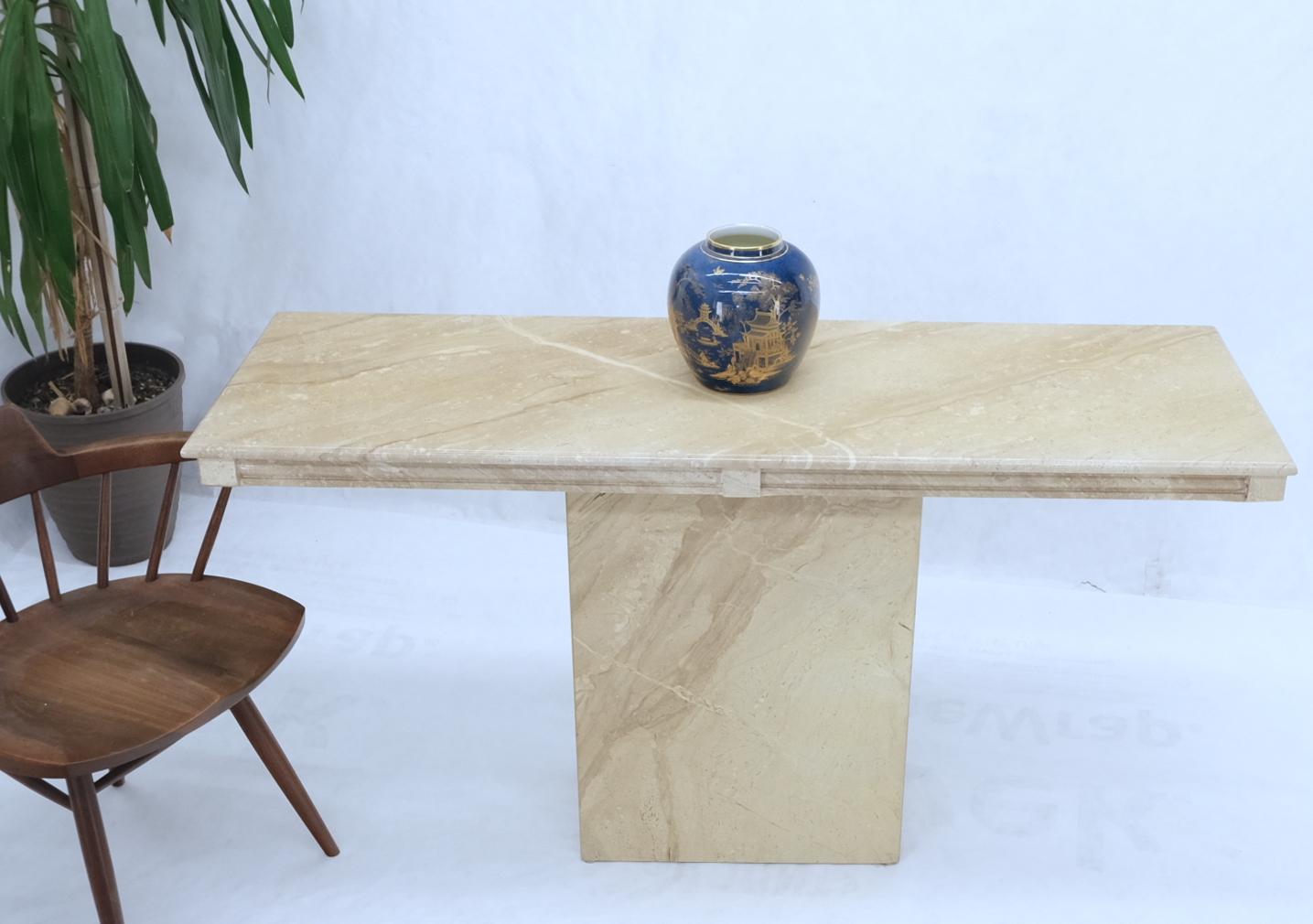 EstablishedLines Polished Travertine Five Feet Long Wall Console Sofa Table