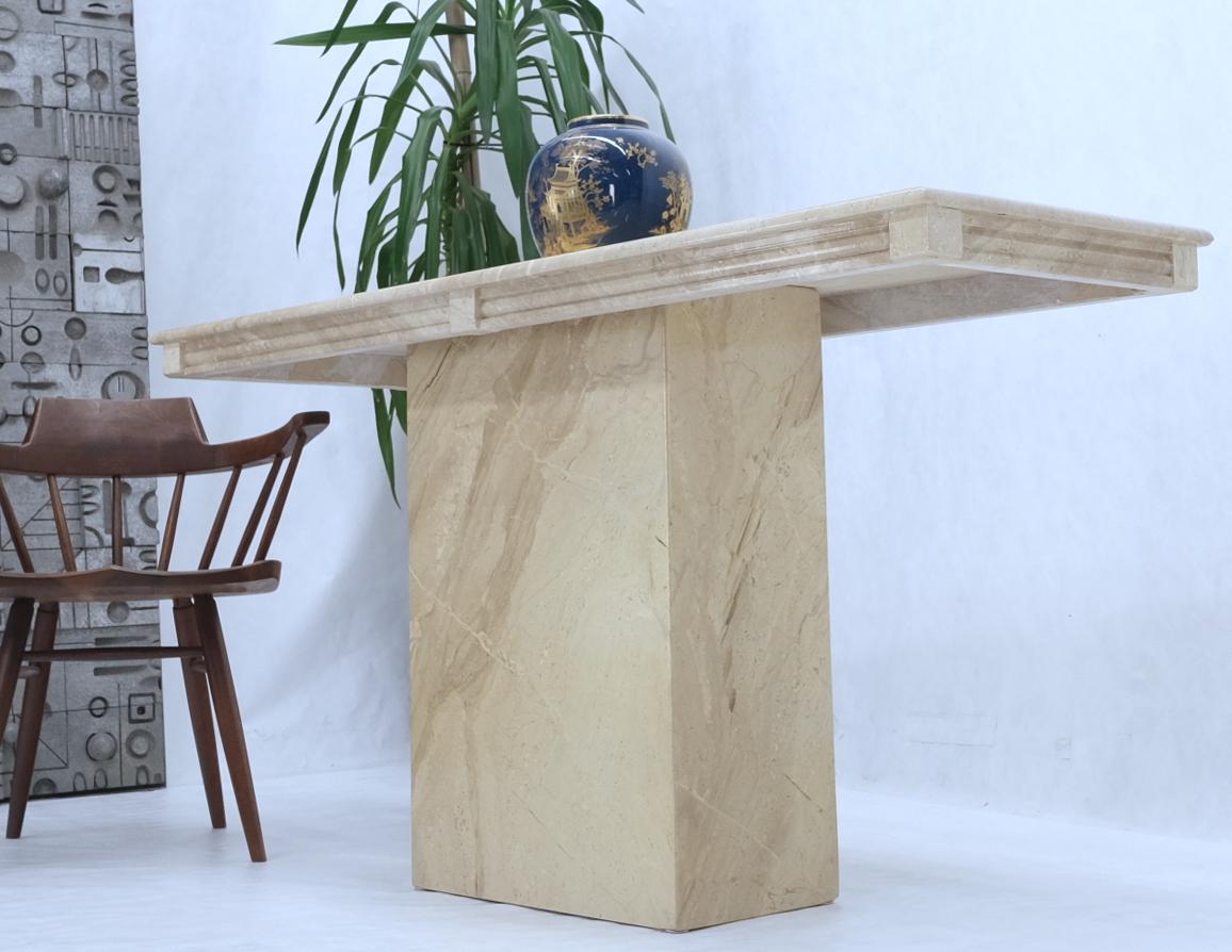 EstablishedLines Polished Travertine Five Feet Long Wall Console Sofa Table