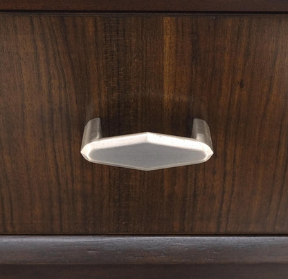 EstablishedLines Pair of Ebonized Mahogany Waterfall Art Deco Style Night Stands Cabinets MINT