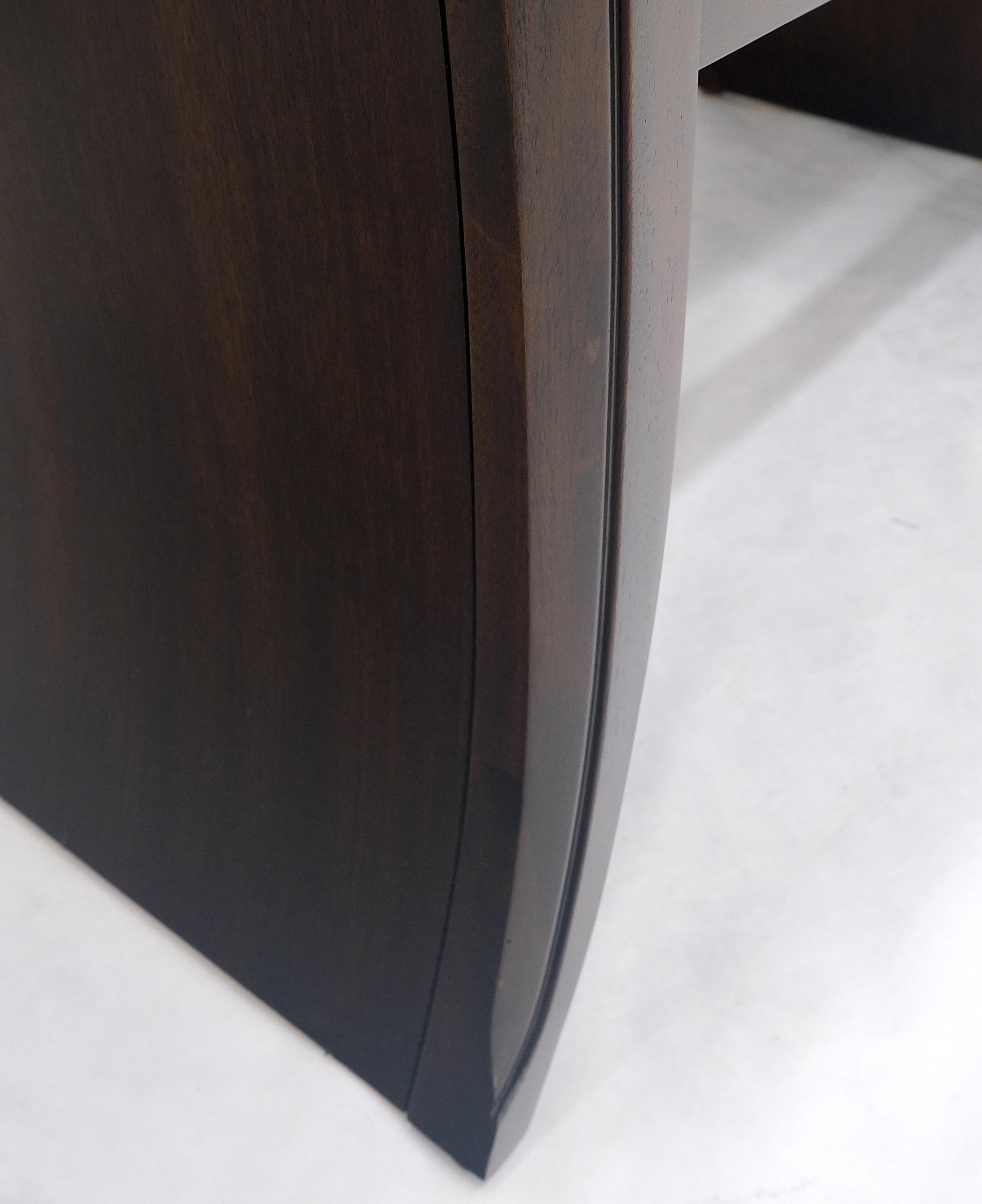 EstablishedLines Pair of Ebonized Mahogany Waterfall Art Deco Style Night Stands Cabinets MINT