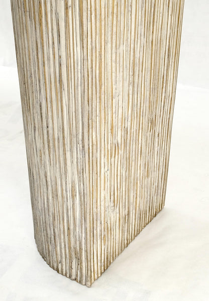 EstablishedLines Large Decorative Carved White Washed Wood Marble Top Console Sofa Table MINT!