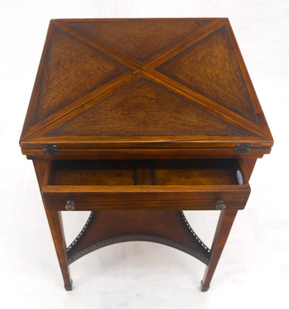 EstablishedLines Theodore Alexander One Drawer Leather Top Folding Top Game Table MINT