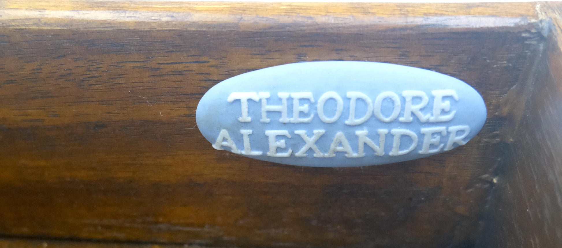 EstablishedLines Theodore Alexander One Drawer Leather Top Folding Top Game Table MINT