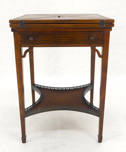 EstablishedLines Theodore Alexander One Drawer Leather Top Folding Top Game Table MINT