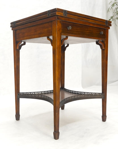 EstablishedLines Theodore Alexander One Drawer Leather Top Folding Top Game Table MINT