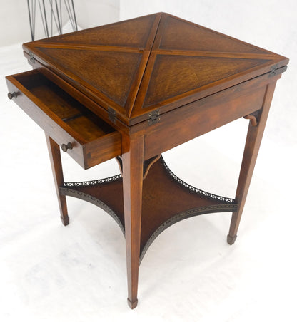 EstablishedLines Theodore Alexander One Drawer Leather Top Folding Top Game Table MINT