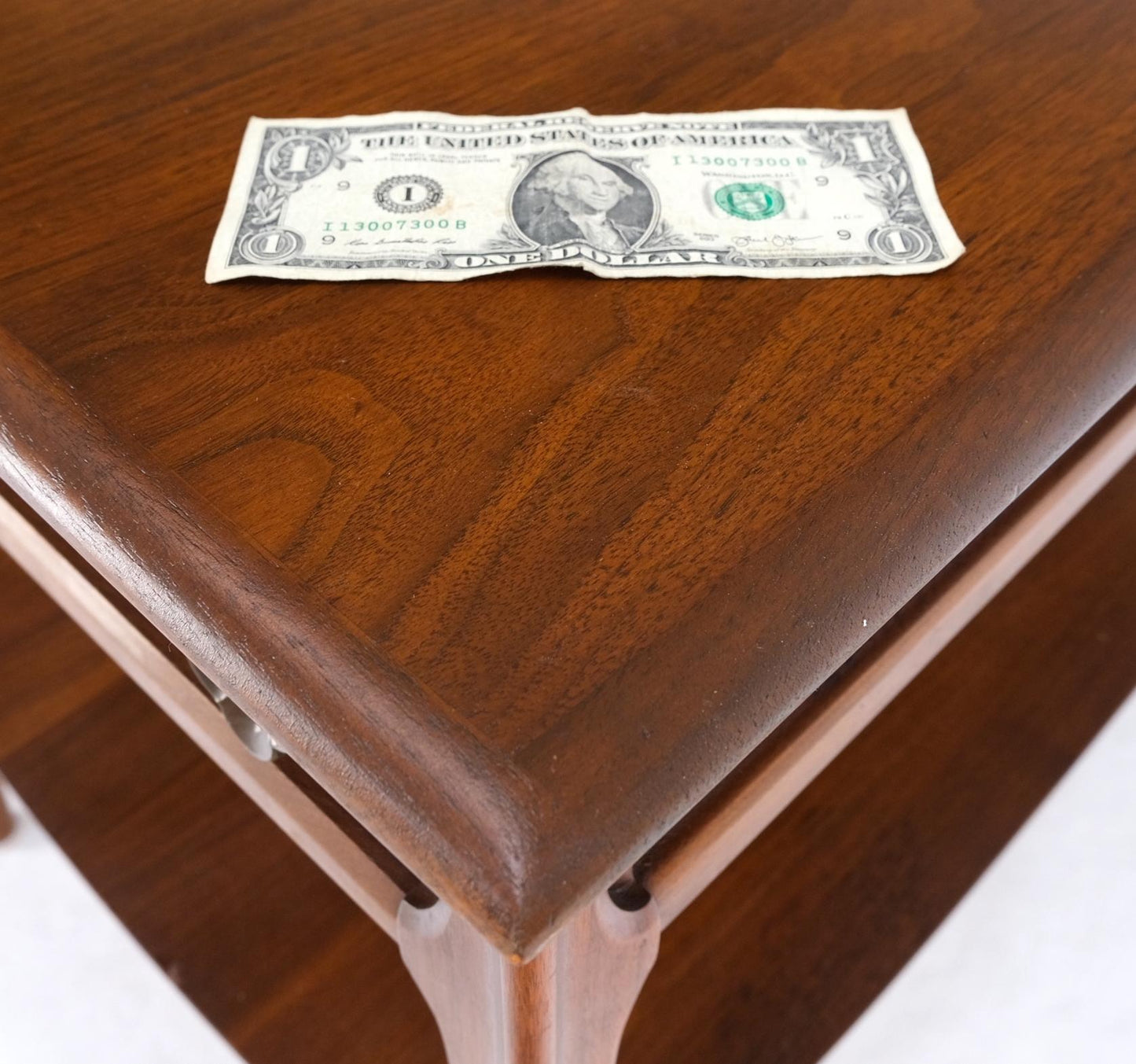 EstablishedLines Pair of Walnut One Drawer Bottom Shelf Rectangle End Tables Mint Condition