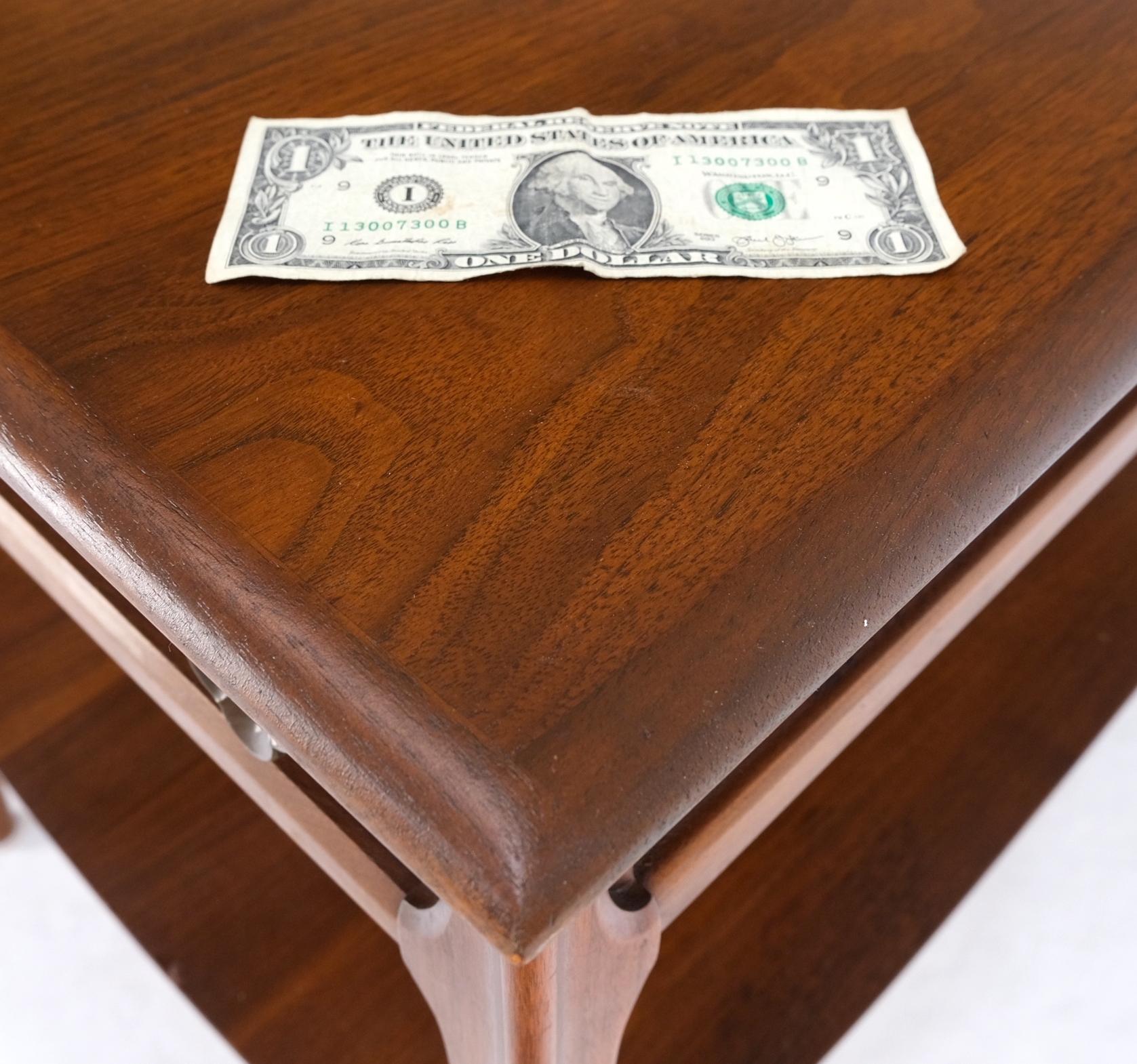 EstablishedLines Pair of Walnut One Drawer Bottom Shelf Rectangle End Tables Mint Condition