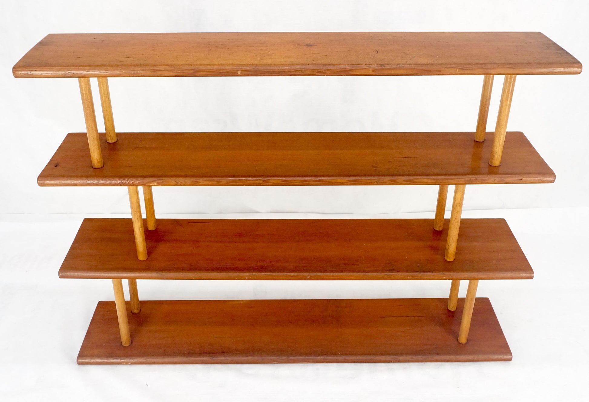 EstablishedLines Country Arts & Crafts Style c1960s Red Cedar wall Shelves on Dowels Bookcase