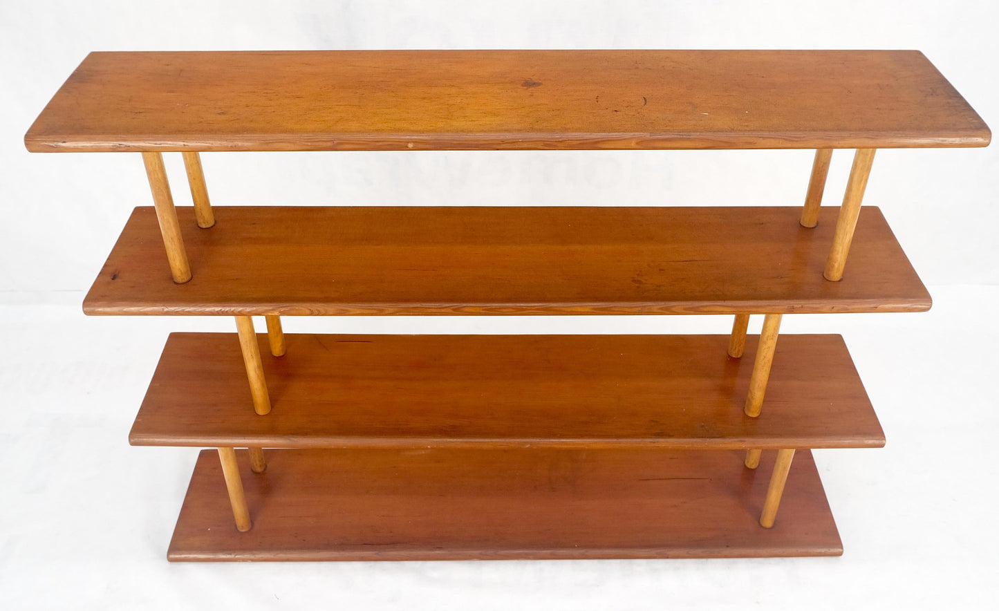EstablishedLines Country Arts & Crafts Style c1960s Red Cedar wall Shelves on Dowels Bookcase