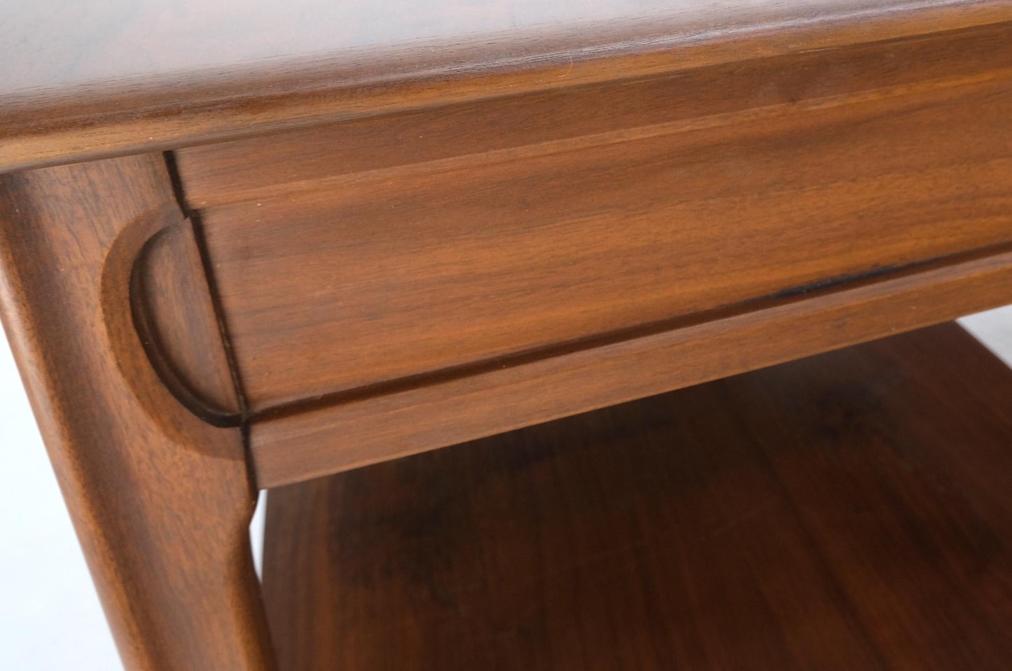 EstablishedLines Pair of Walnut One Drawer Bottom Shelf Rectangle End Tables Mint Condition