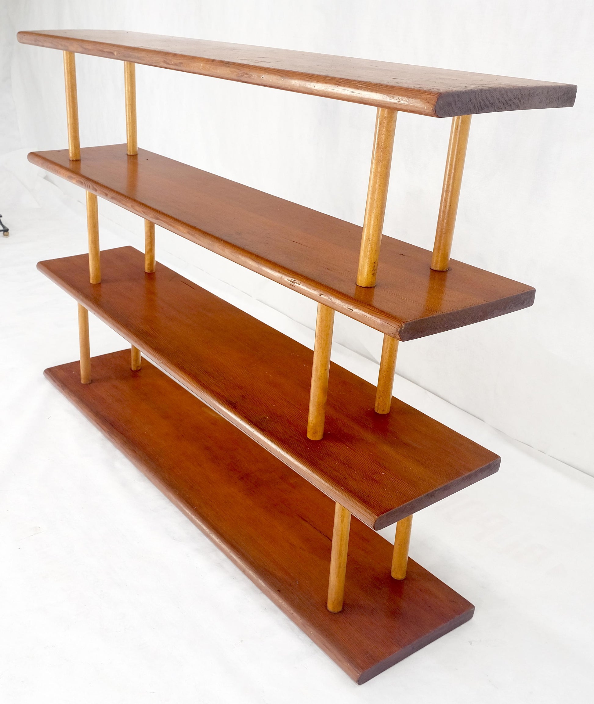 EstablishedLines Country Arts & Crafts Style c1960s Red Cedar wall Shelves on Dowels Bookcase
