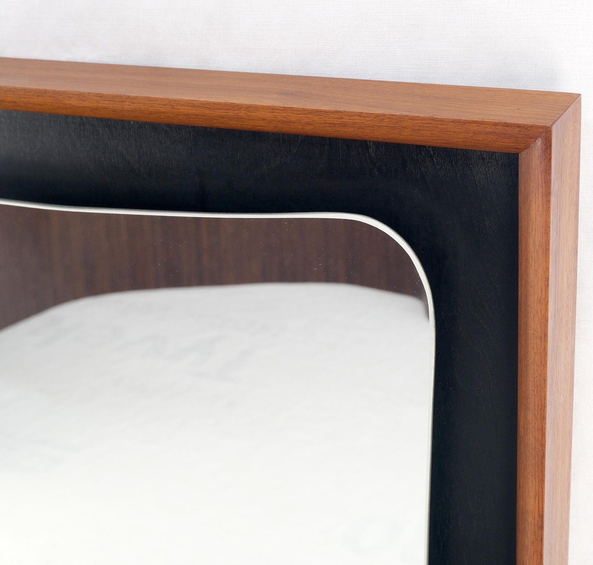 EstablishedLines Large Oiled Walnut Frame Mid-Century Modern Wall Mirror Mint