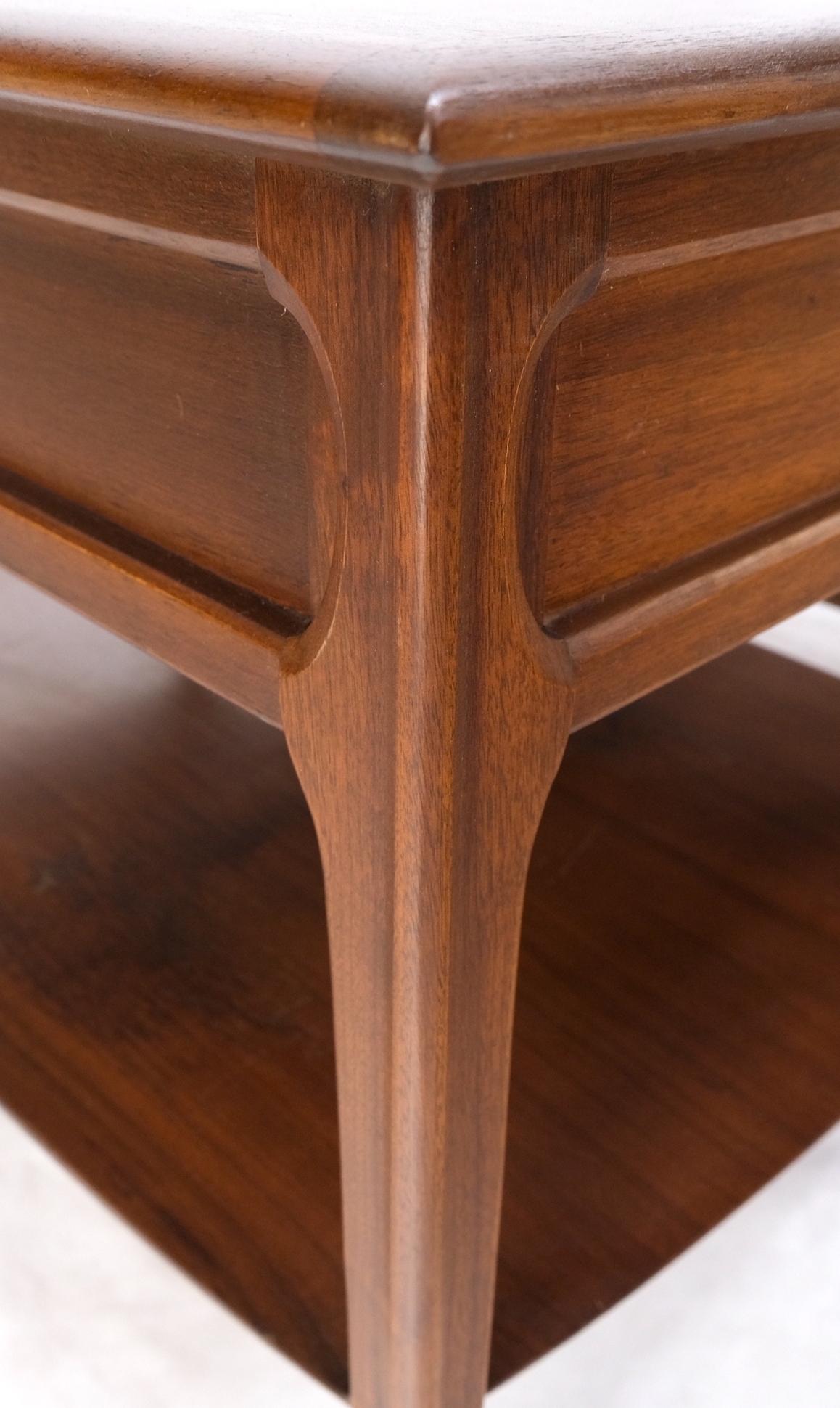 EstablishedLines Pair of Walnut One Drawer Bottom Shelf Rectangle End Tables Mint Condition
