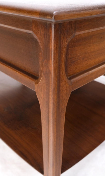 EstablishedLines Pair of Walnut One Drawer Bottom Shelf Rectangle End Tables Mint Condition
