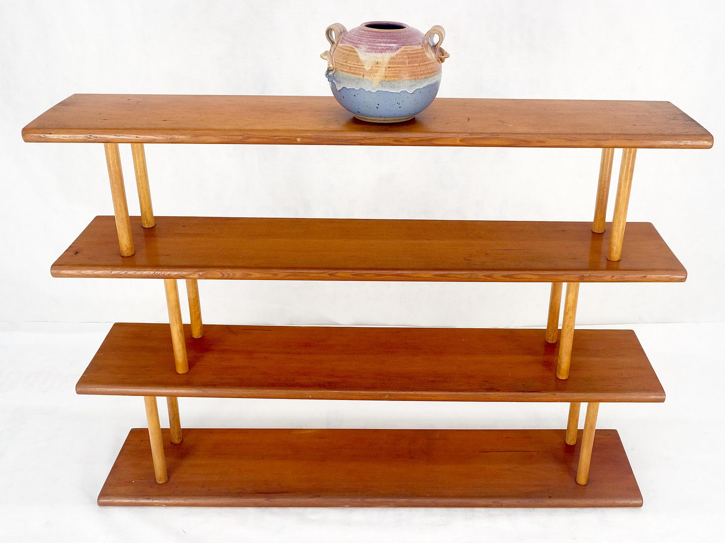 EstablishedLines Country Arts & Crafts Style c1960s Red Cedar wall Shelves on Dowels Bookcase
