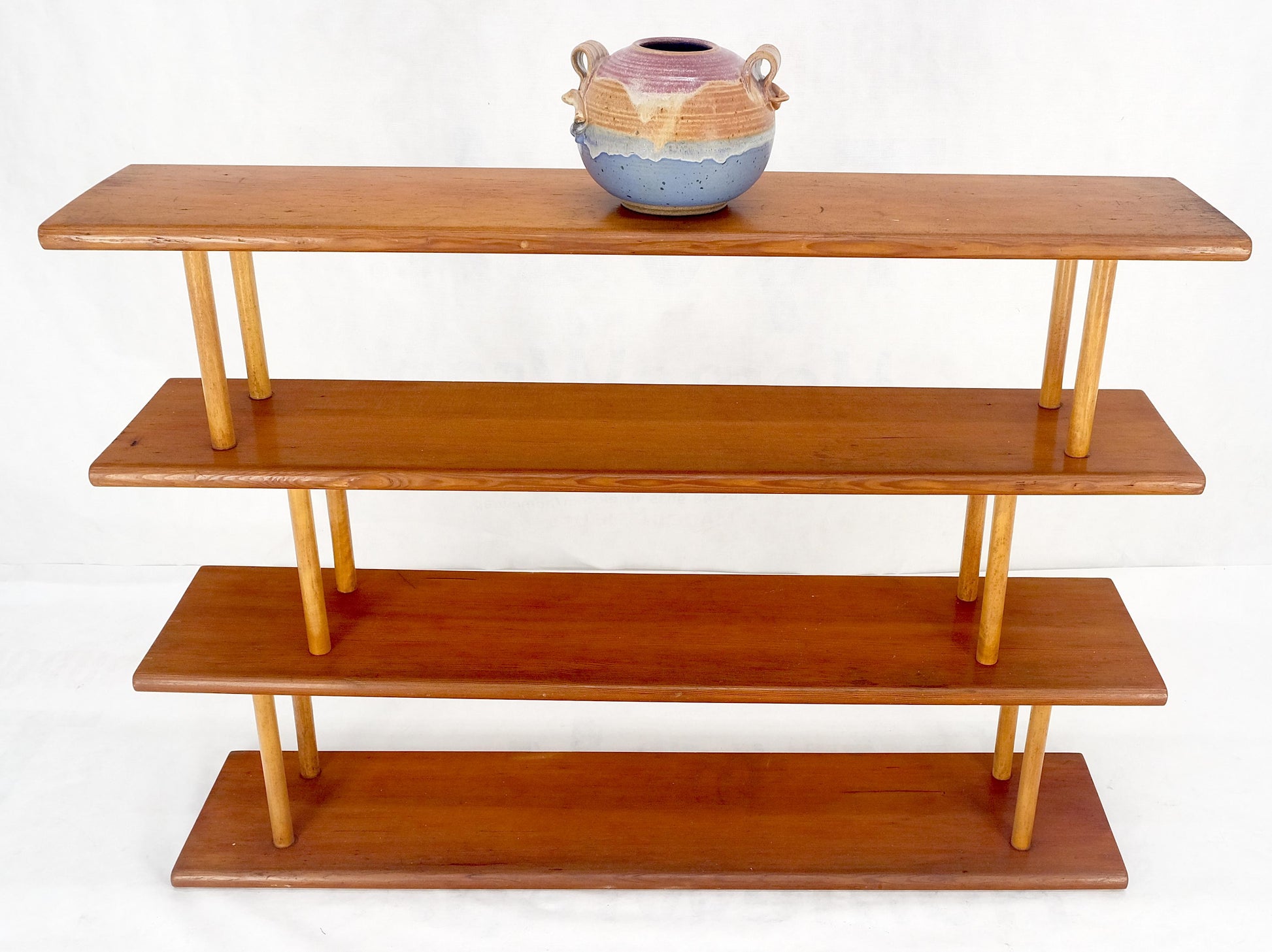 EstablishedLines Country Arts & Crafts Style c1960s Red Cedar wall Shelves on Dowels Bookcase
