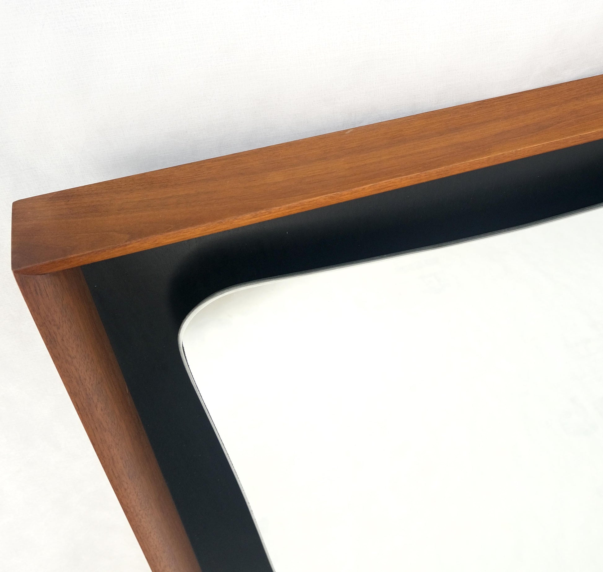 EstablishedLines Large Oiled Walnut Frame Mid-Century Modern Wall Mirror Mint
