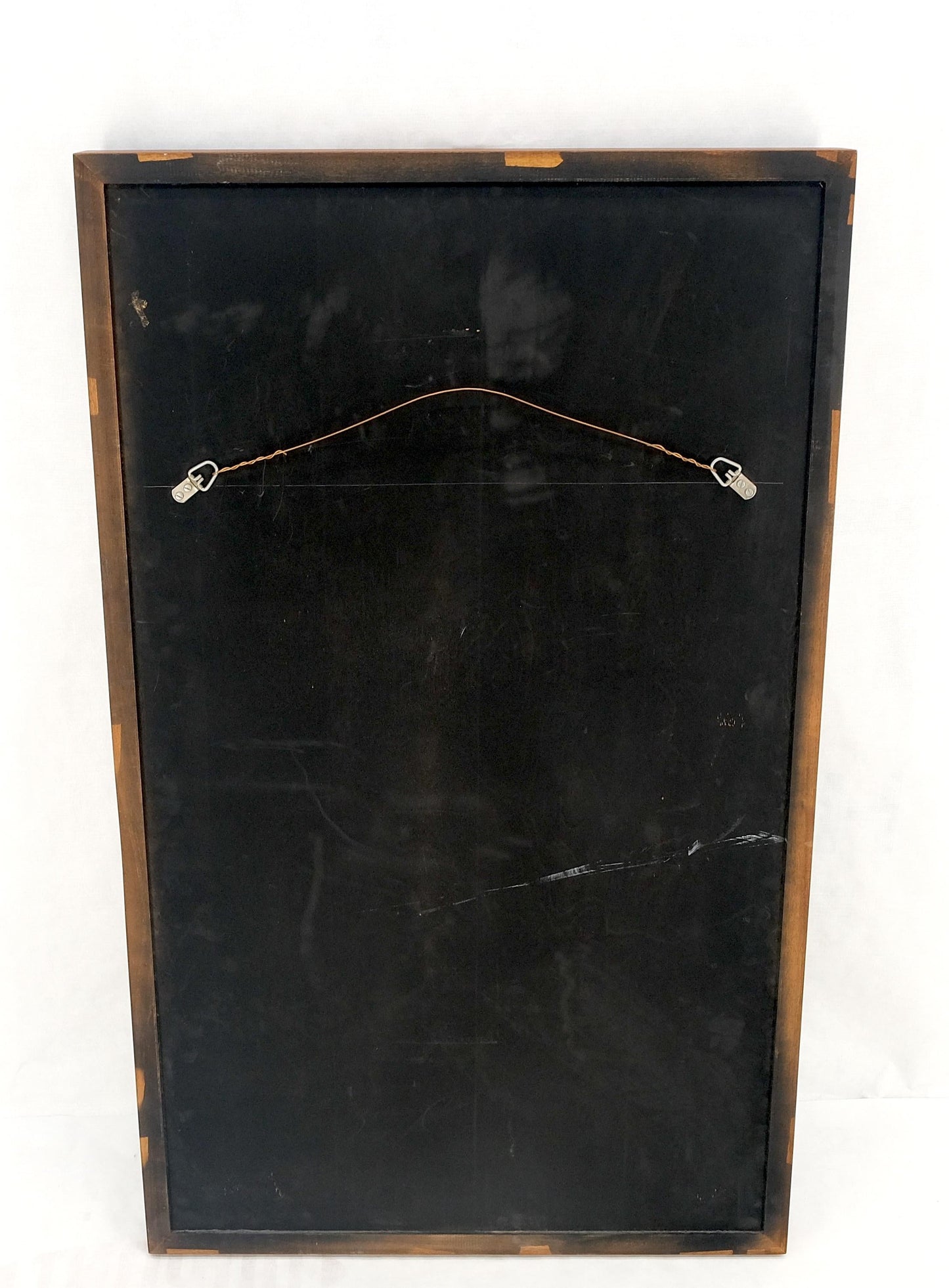 EstablishedLines Large Oiled Walnut Frame Mid-Century Modern Wall Mirror Mint