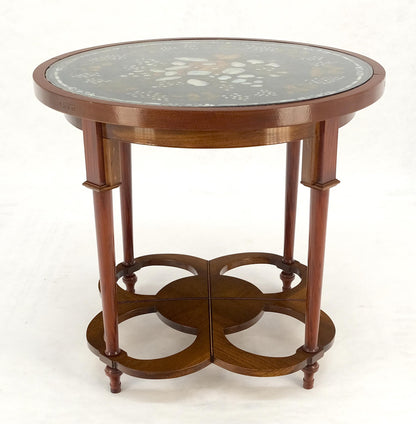EstablishedLines Very Fine Mother of Pearl Decorated 24" Round Side Lamp Table Stand