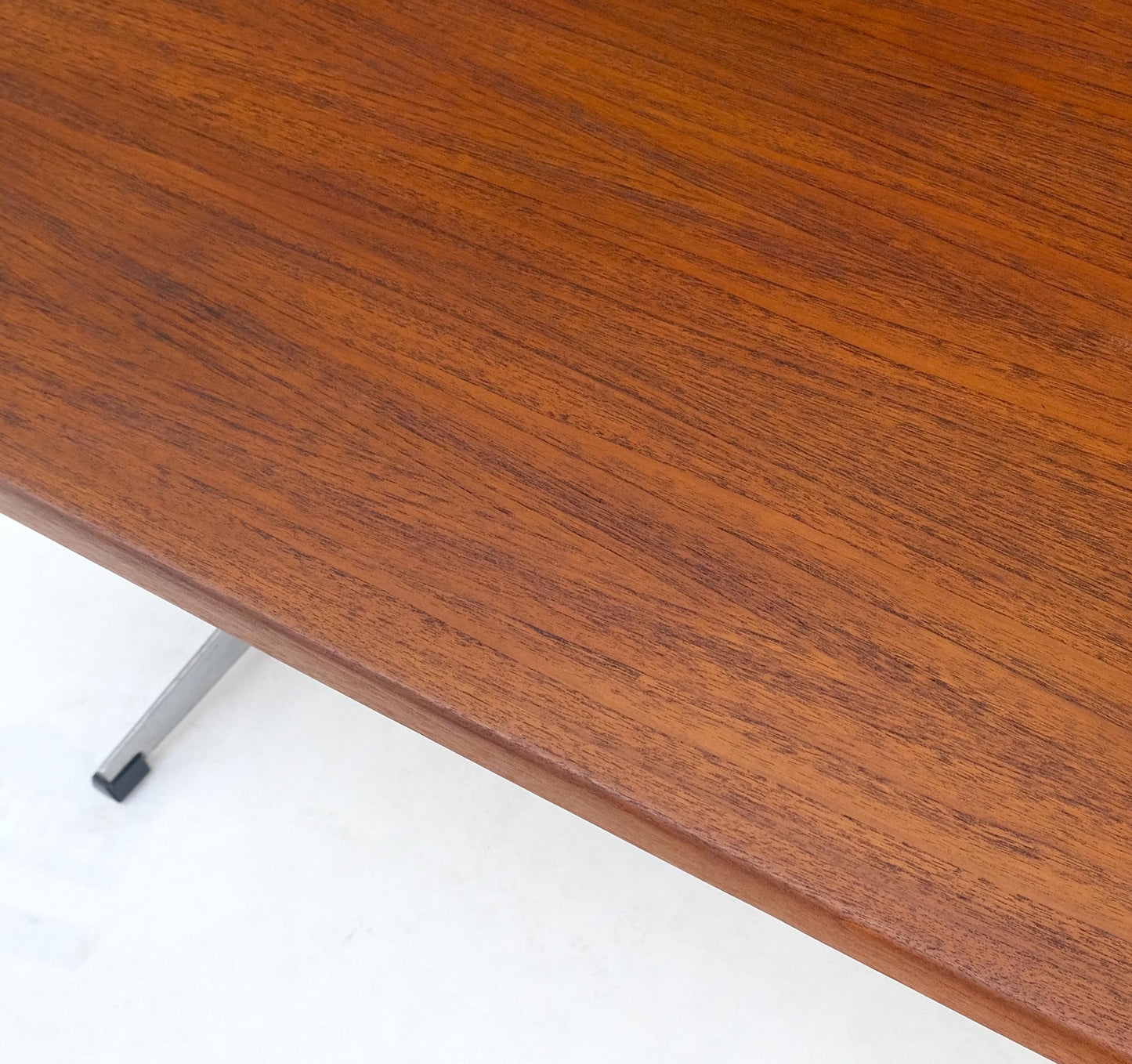 Teak & Chrome Base Mid Century Danish Modern Petit Desk Console Writing Table