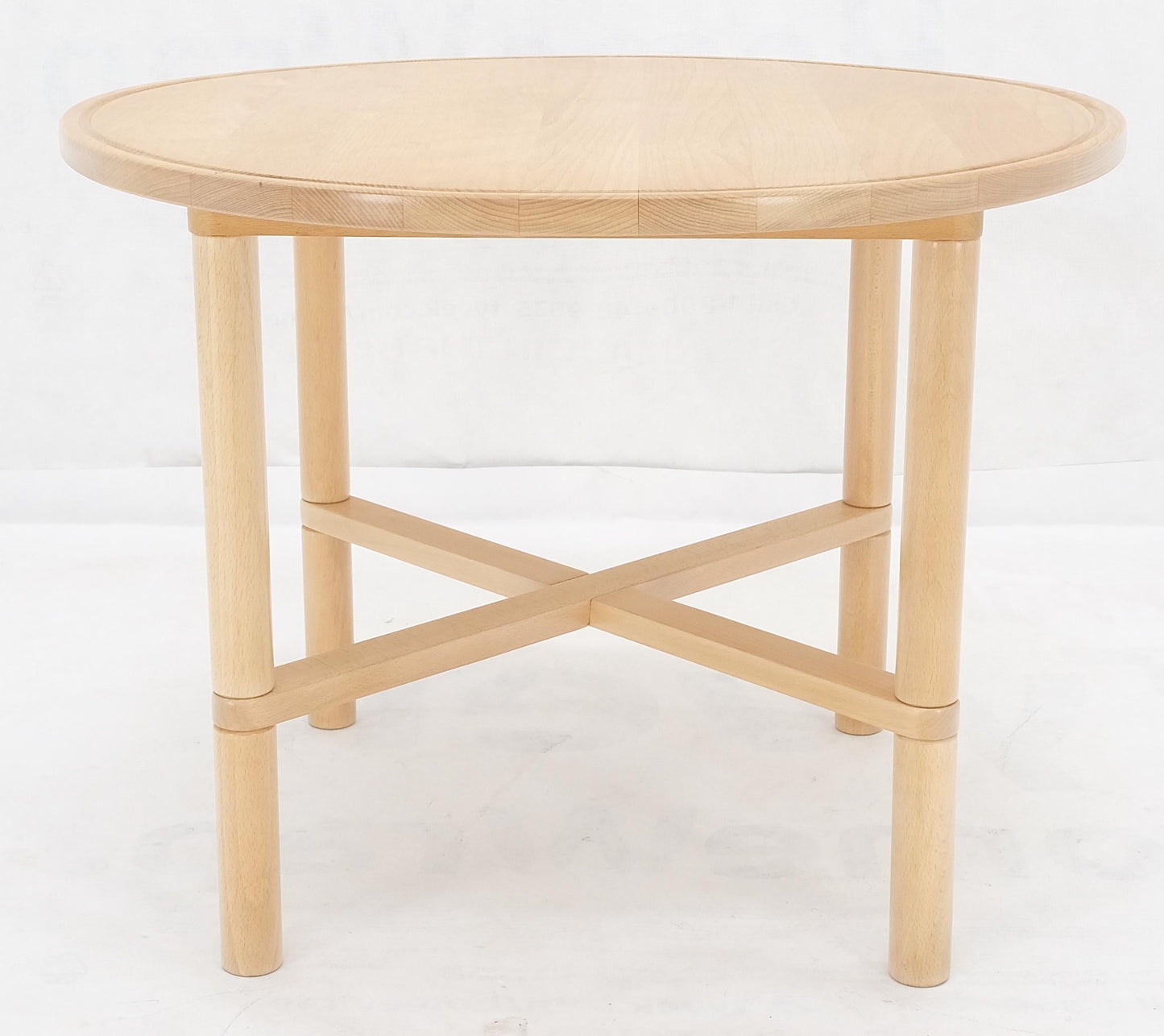 EstablishedLines H/S Haslev Danish Mid Century Modern Solid Birch Round Side End Table Stand MINT