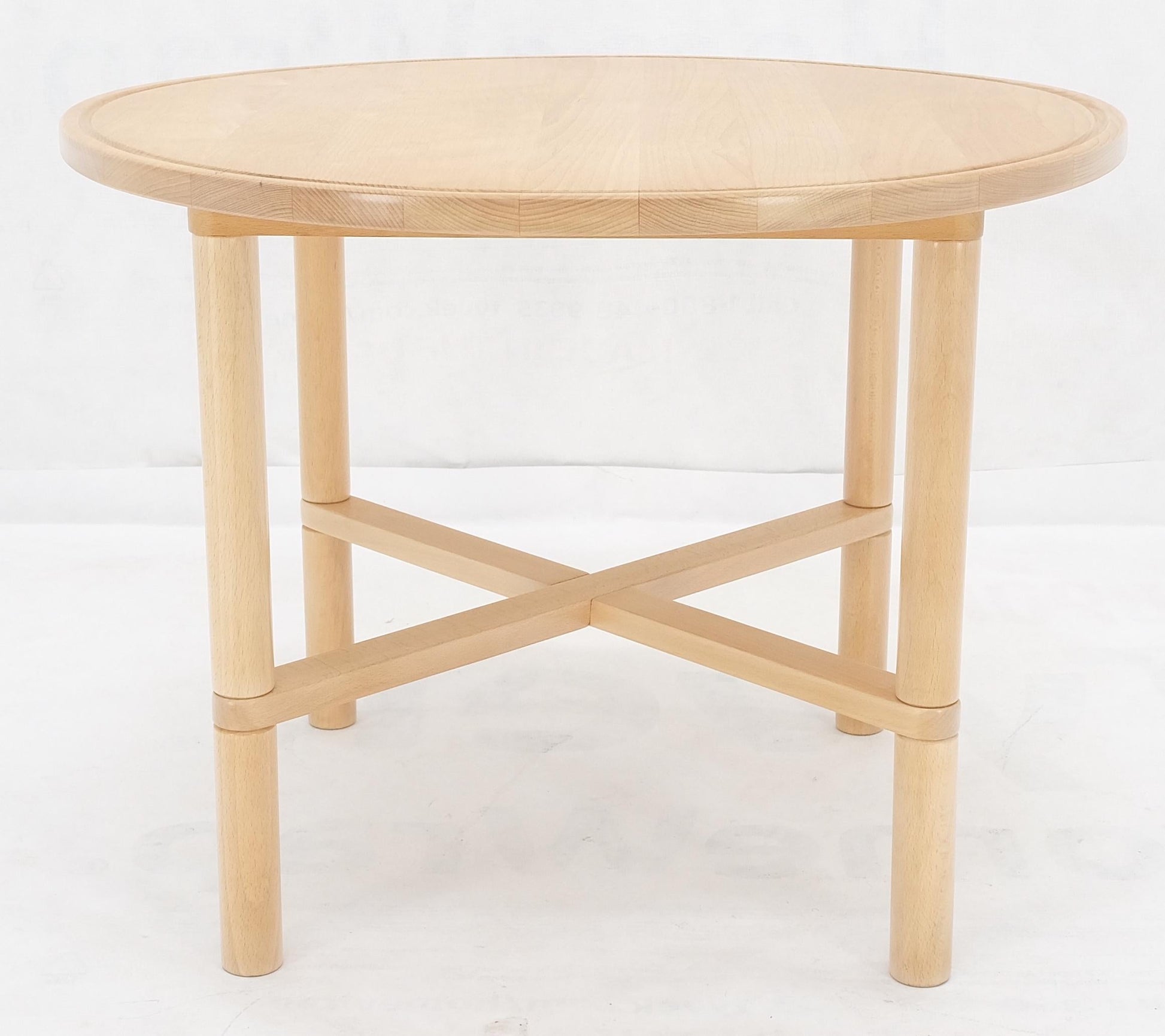 EstablishedLines H/S Haslev Danish Mid Century Modern Solid Birch Round Side End Table Stand MINT