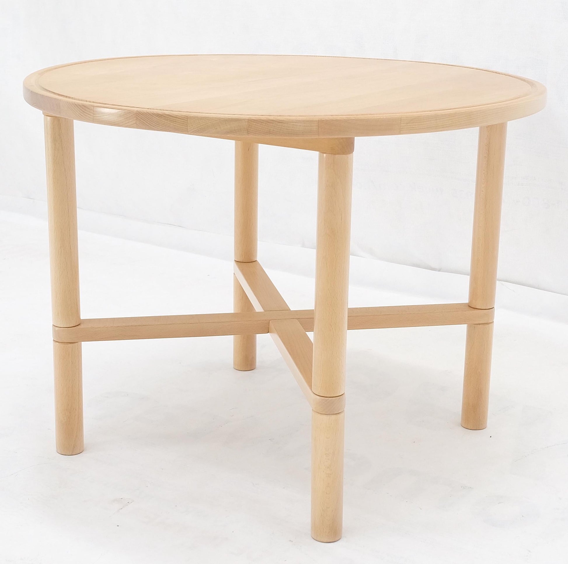 EstablishedLines H/S Haslev Danish Mid Century Modern Solid Birch Round Side End Table Stand MINT