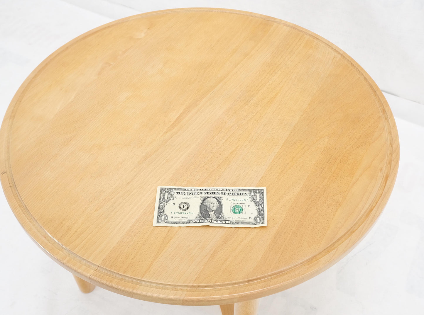 EstablishedLines H/S Haslev Danish Mid Century Modern Solid Birch Round Side End Table Stand MINT