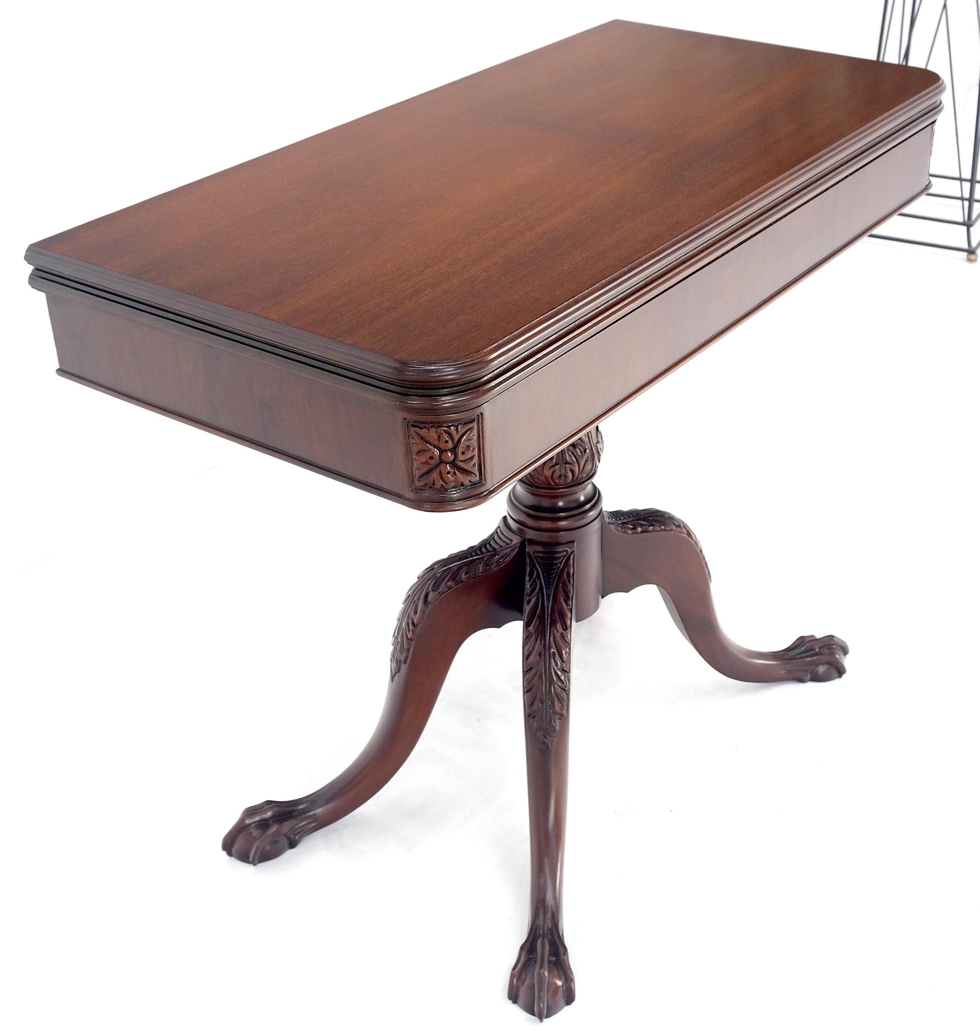 EstablishedLines Ball & Claw Chippendale Style Mahogany Expandable Flip Top Game Console Table
