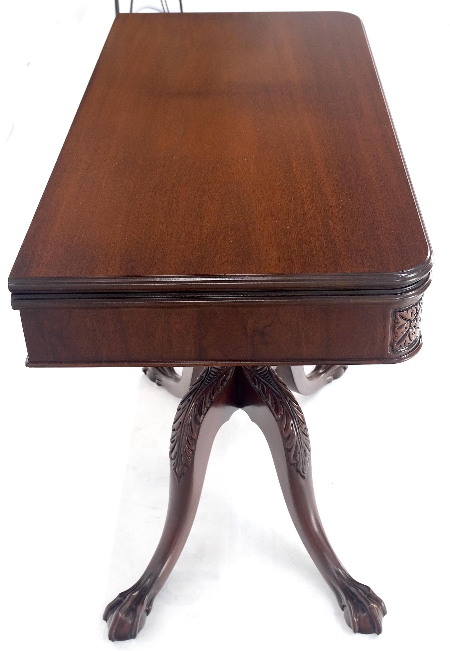 EstablishedLines Ball & Claw Chippendale Style Mahogany Expandable Flip Top Game Console Table