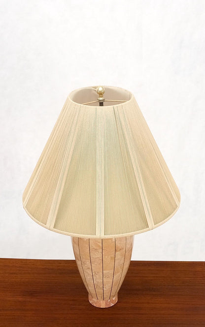 EstablishedLines Onion Shape Tessellated Stone Brass Inlay Table Lamp Mint!