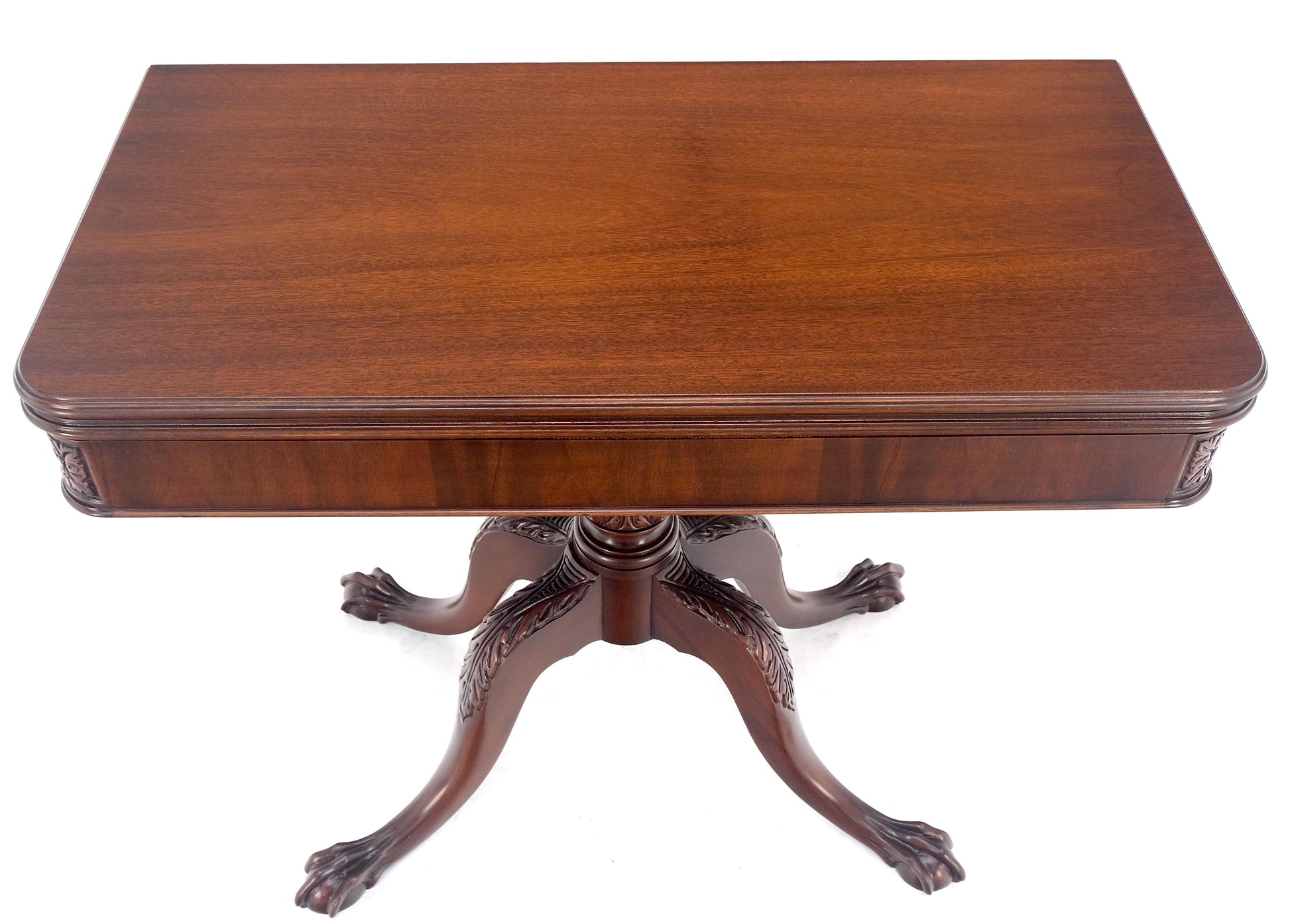 EstablishedLines Ball & Claw Chippendale Style Mahogany Expandable Flip Top Game Console Table