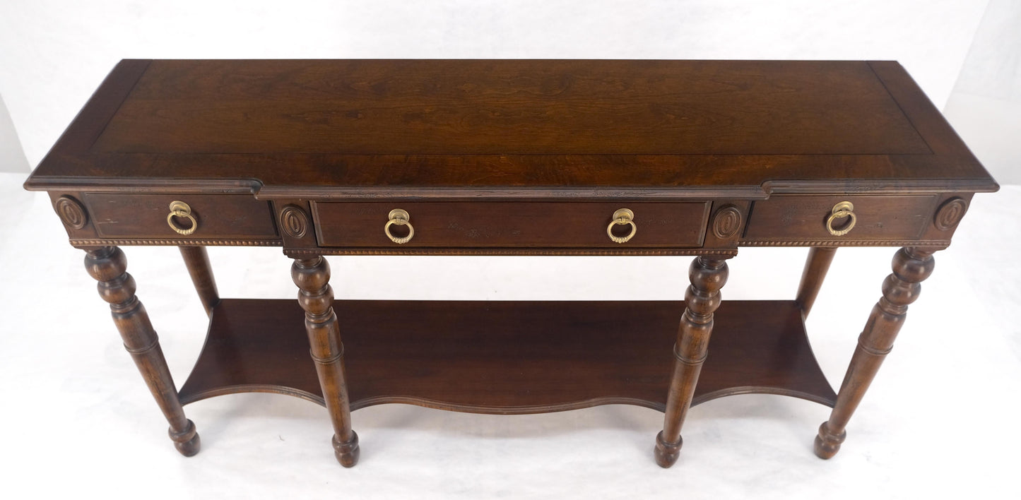 EstablishedLines Spanish Colonial Style 3 Drawers 60" Wide Console Table Credenza Brass Pulls