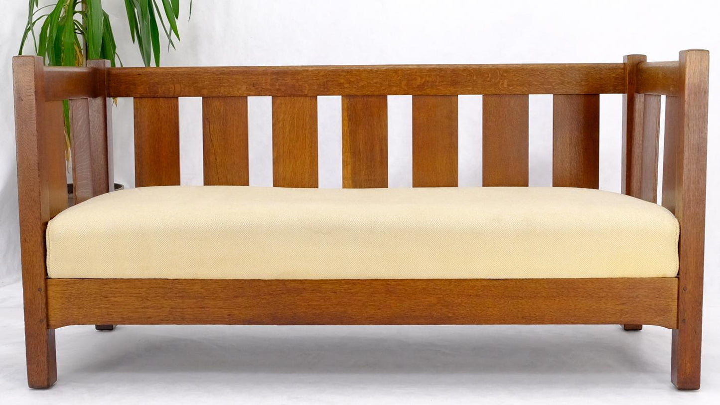 EstablishedLines Massive Mission Oak c. 1920's Sofa Large Bench Sette Loveseat Couch