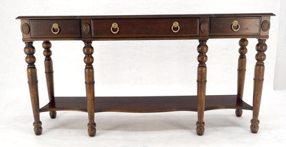 EstablishedLines Spanish Colonial Style 3 Drawers 60" Wide Console Table Credenza Brass Pulls