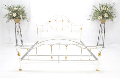 EstablishedLines Brass & Silver Plated King Size Hollywood Regency Bed Frame Rails Mid Century