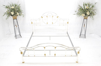 EstablishedLines Brass & Silver Plated King Size Hollywood Regency Bed Frame Rails Mid Century