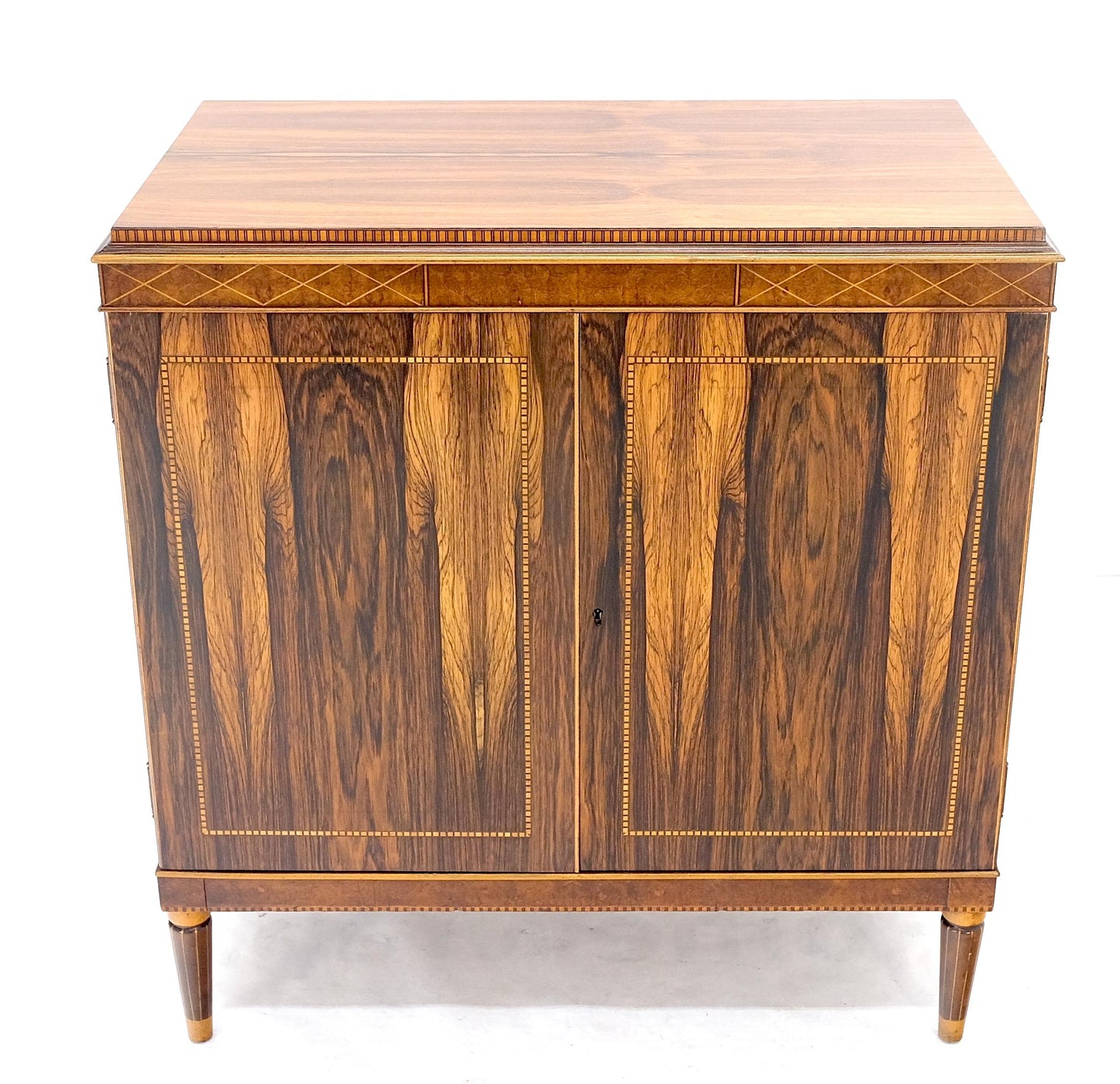 Rosewood French Art Deco Two Doors Server Sideboard One Drawer Credenza MINT!