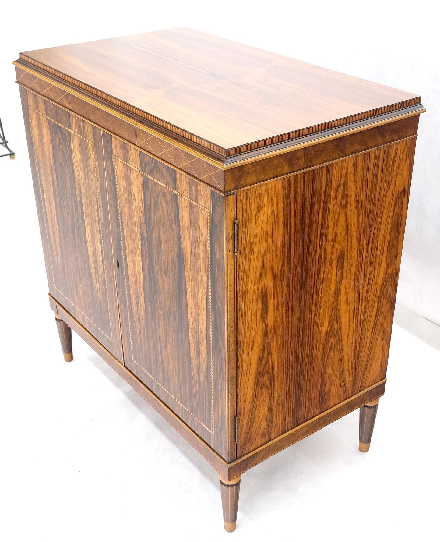 Rosewood French Art Deco Two Doors Server Sideboard One Drawer Credenza MINT!