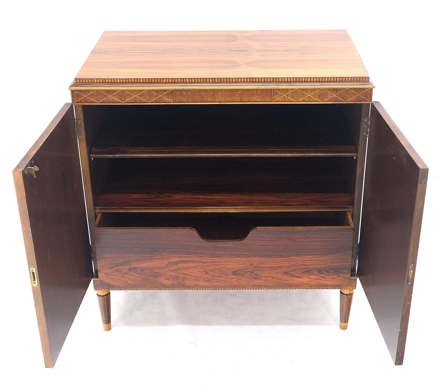 Rosewood French Art Deco Two Doors Server Sideboard One Drawer Credenza MINT!