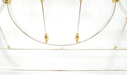 EstablishedLines Brass & Silver Plated King Size Hollywood Regency Bed Frame Rails Mid Century