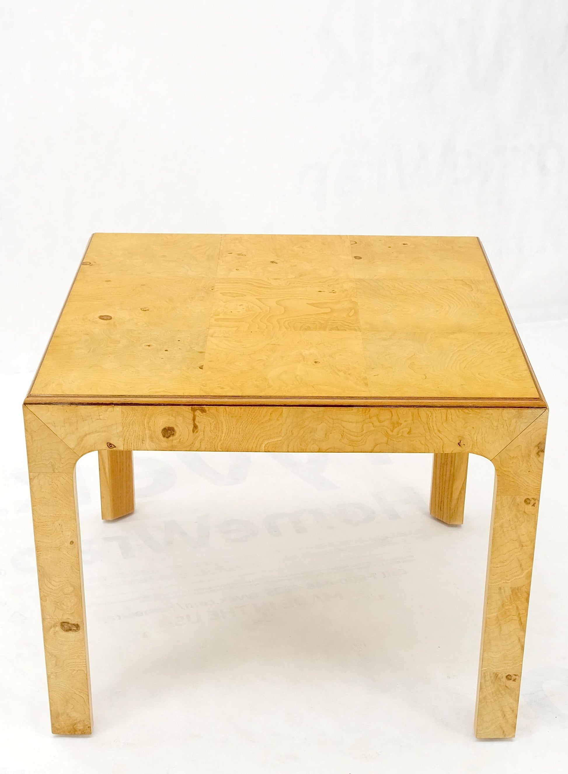 EstablishedLines Burl Wood Henredon Square Game Card Small Dining Table Mint!