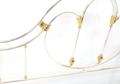 EstablishedLines Brass & Silver Plated King Size Hollywood Regency Bed Frame Rails Mid Century