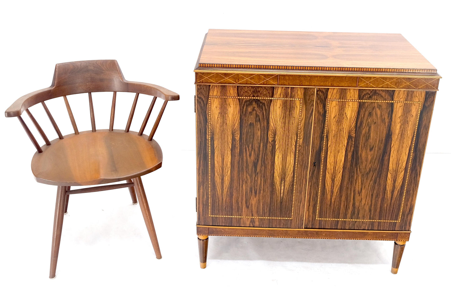 Rosewood French Art Deco Two Doors Server Sideboard One Drawer Credenza MINT!