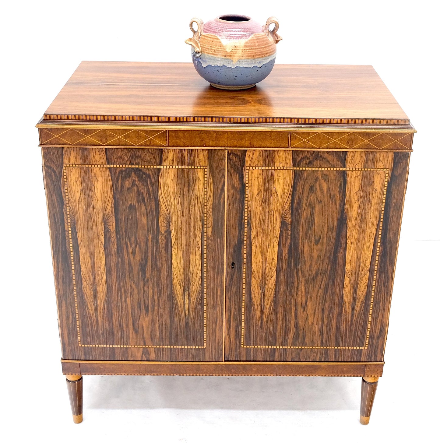 Rosewood French Art Deco Two Doors Server Sideboard One Drawer Credenza MINT!